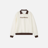 Drop Collar Stitch Script Sweatshirt