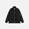 Dark Zip-Up Denim Field Jacket