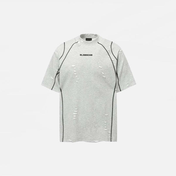 Torn-Vibe Ripped Holes T-Shirt alternatif görünüm