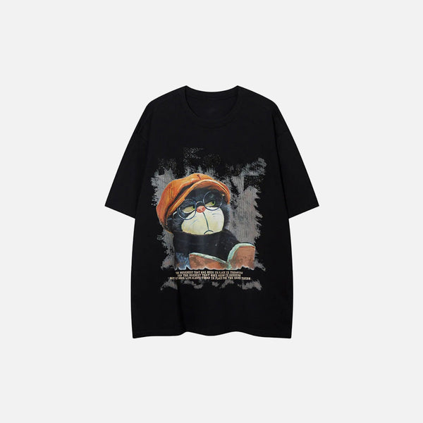 Whisker In Glasses With a Beret T-Shirt alternatif görünüm