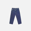 Front view of the dark blue Classic Straight-Leg Denim Jeans in a gray background