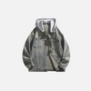 Solid Fold-Down Hooded Denim Jacket