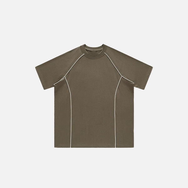 Easy-Fit Spliced Drop-Shoulder T-Shirt alternatif görünüm