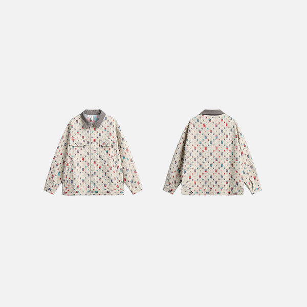Mosaic Patch Denim Jacket alternatif görünüm