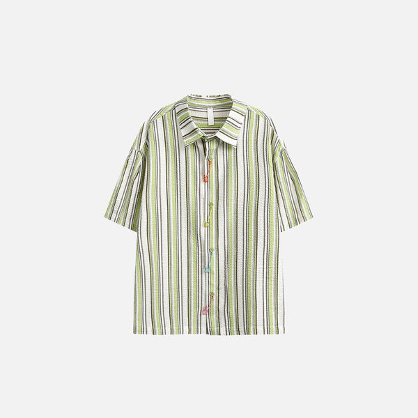 Womens Classic Stripe Short Sleeve Top alternatif görünüm
