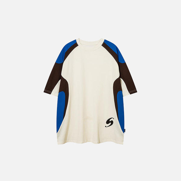 Athletic Color Contrast Boxy-Fit T-Shirt alternatif görünüm
