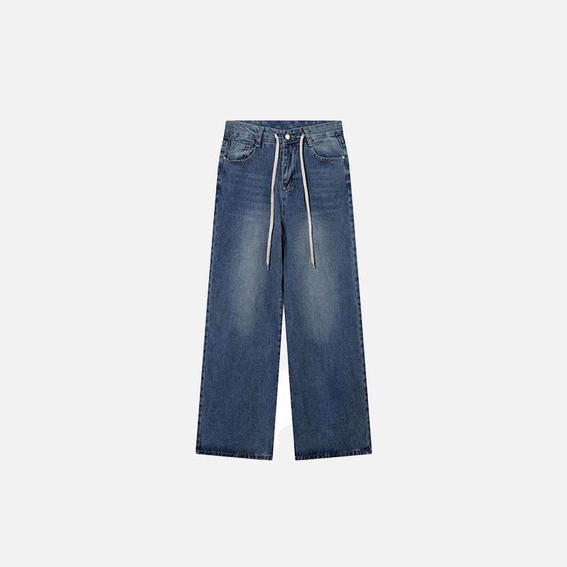 Drawstring Relaxed Blue Denim