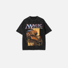 Aged Acid-Rinsed Monster Desk Cotton T-Shirt