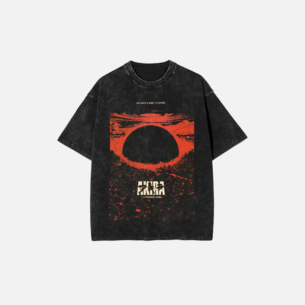 Fresh-Wave Harajuku Cel-Shaded Style Designed Stone-Rinsed T-Shirt alternatif görünüm