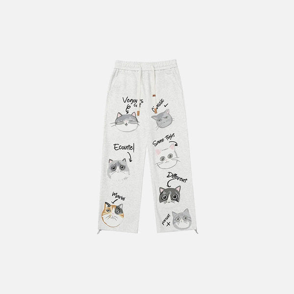Cat Print Baggy Trousers alternatif görünüm