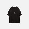 Front view of the dark grey Dragon Graphic Printed T-shirt in a gray background 