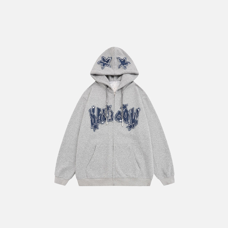 Classic Embroidery Denim Star Sweatshirt