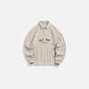 Geo Block Quarter-Zip Casual Top