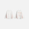 Front & Back view of the white Floral Smiley Sweatshirt in a gray background