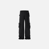 Front view of the Black Multi-Pocket Jeans in a gray background