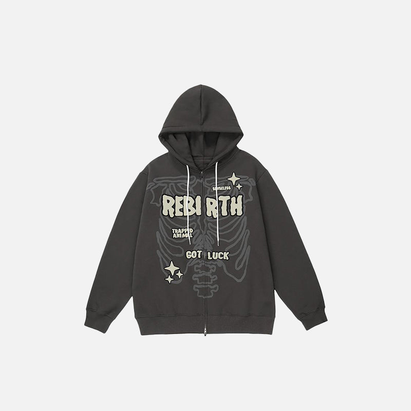 Rebirth Skeleton Zip-Up Sweatshirt