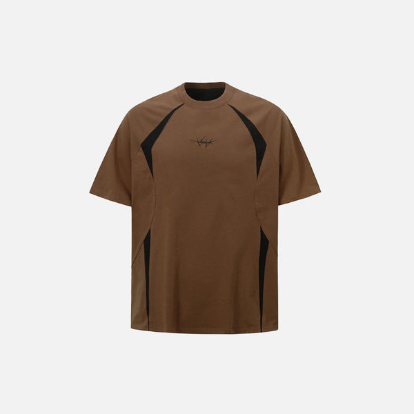 Embroidery Spliced T-Shirt alternatif görünüm