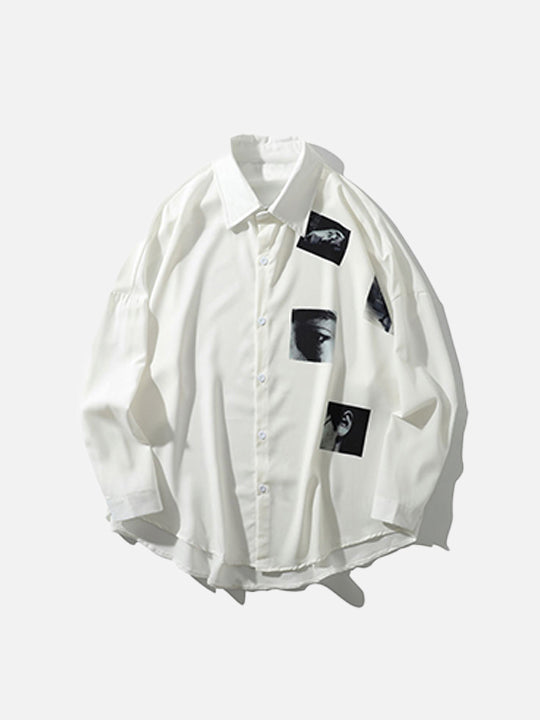 Collage Print Polyester Woven Top