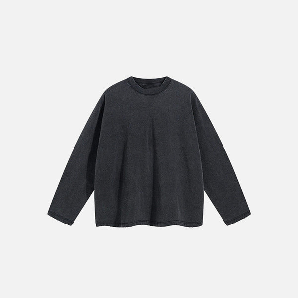 Blank Faded Long Sleeve T-Shirt alternatif görünüm
