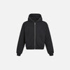 Front view of the black Chic Streetwear Hoodie in a gray background