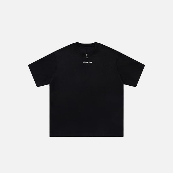 Zipper Breezy-Cut Drop-Shoulder T-Shirt alternatif görünüm