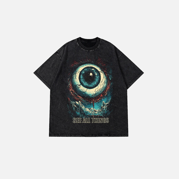 Archive Acid-Rinsed Black Big Eyeball T-Shirt