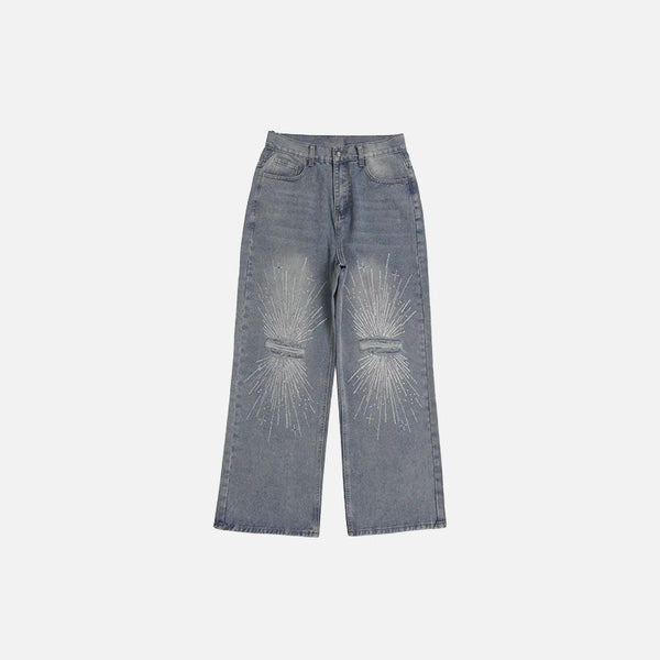 Knee Torn Relaxed Denim alternatif görünüm