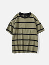 Line-Pattern Boxy-Fit T-Shirt