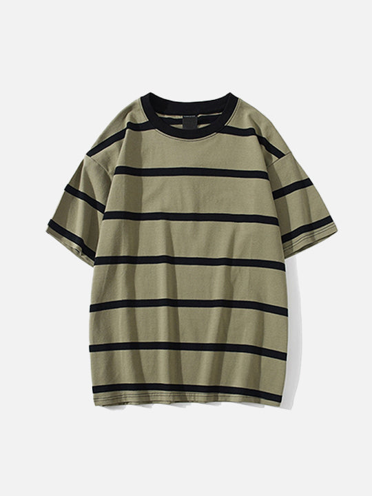 Line-Pattern Boxy-Fit T-Shirt alternatif görünüm