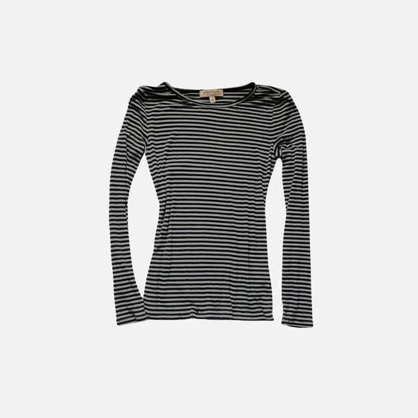 Time-Worn Multi-Stripe Slim Fit Long T-Shirt alternatif görünüm