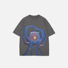 Front view of the gray Heartful Thoughts T-shirt in a gray background