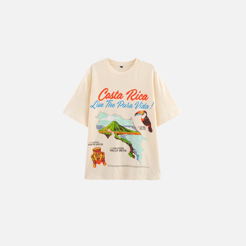 Bird Print Cotton Lady Weekend T-Shirt