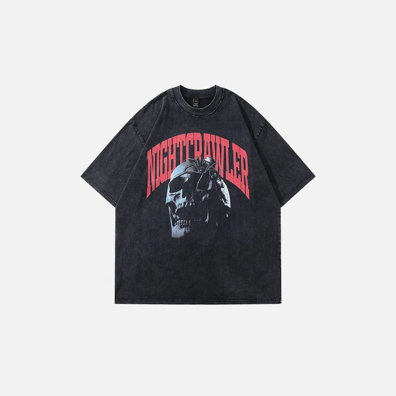 Throwback Hip Hop Bone-Face Print T-Shirt