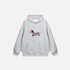 Front view of the gray Dachshund Embroidered Hoodie in a gray background