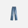 High-Rise Hollow Torn Blue Denim