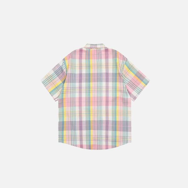 Star-Print Heritage Plaid Top alternatif görünüm
