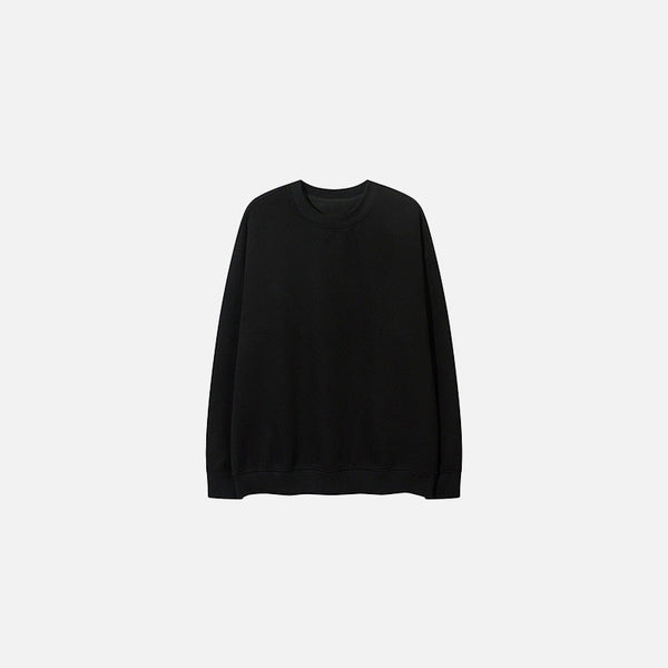 Pure Solid Crewneck Sweatshirt alternatif görünüm