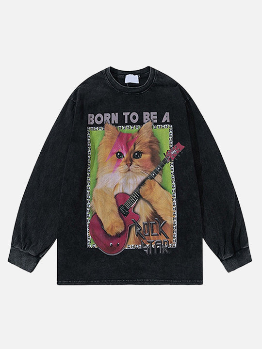 Born To Be A Rock Five-Point Long Sleeve T-Shirt alternatif görünüm