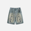 Brushstroke Denim Shorts