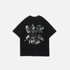 Back view of the black Summer Utility T-shirt in a gray background 