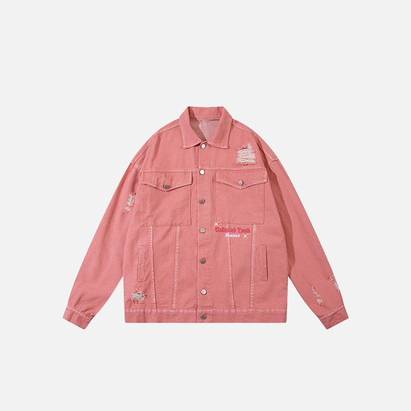 Washed Blush Denim Jacket