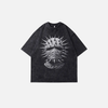 Dark-Craft Chain Mask Visual Print T-Shirt