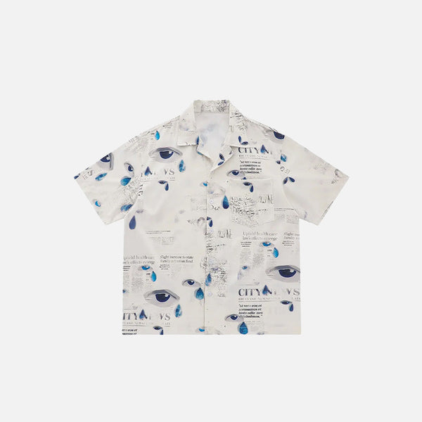 Eye Motif Y2K Loose Print Top alternatif görünüm