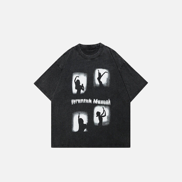 Blurring Acid-Rinsed Relaxed Dance T-Shirt alternatif görünüm