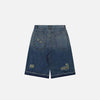 2000s Torn Rinse Denim Shorts
