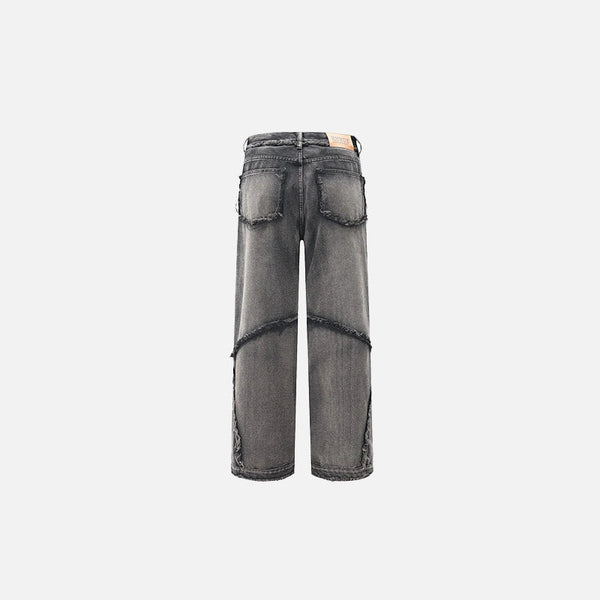 Crisscross Stitch Relaxed Denim alternatif görünüm