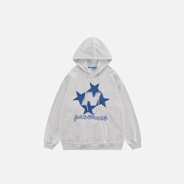 2000s Star Letters Embroidered Sweatshirt alternatif görünüm