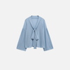 Light Blue French Laid-Back Knitted T-Shirt