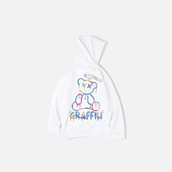 Classic Graffiti Bear Print Sweatshirt