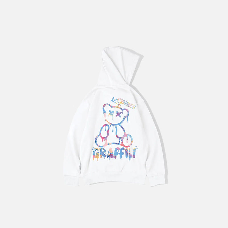 Classic Graffiti Bear Print Sweatshirt